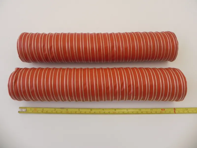 (New) 911/912/914/930 Pair Of Concours Correct Hot Air Hose From Heater Valve To Heat Exchanger - 1965-89 2