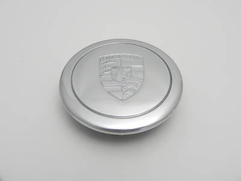 (New) 911/912/914 Genuine 3-Prong Anodized Silver Center Cap - Fuchs Wheel - 1967-77 1