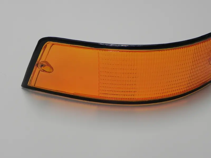 (New) 911/912/930 Left Side Euro Amber/Red/Clear Tail Light Lens With Black Trim - 1973-89 2