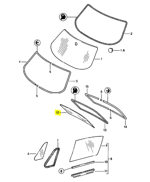 (New) 911/912/930 Tinted Rear Window Glass W/ Dual Stage Heating - 1965-89 1