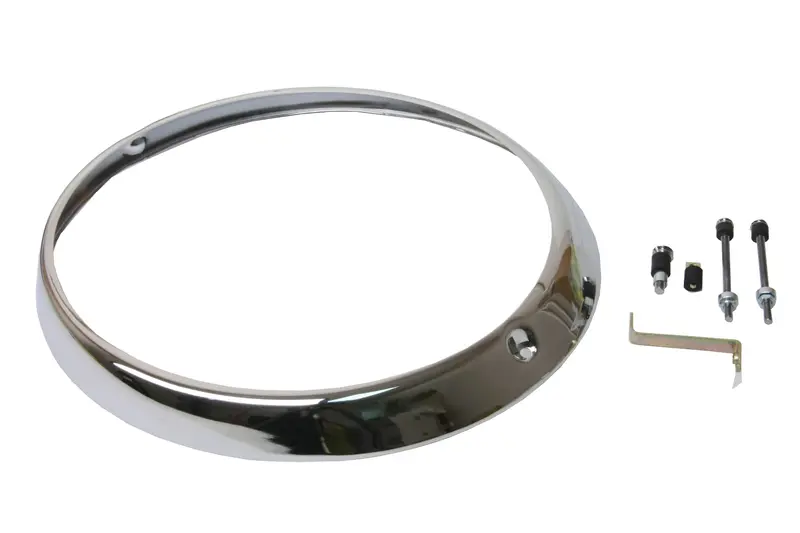(New) 911/912 Chrome Headlight Trim Ring For Euro H4 Headlamp - 1965-86 1