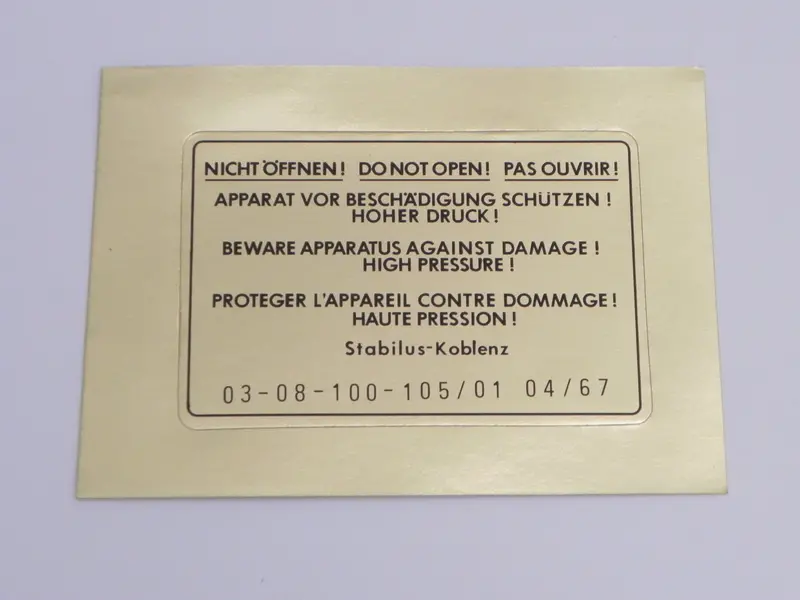 (New) 911/912 Concours Hood Shock And Engine Lid Shock Decal - 04/67 1