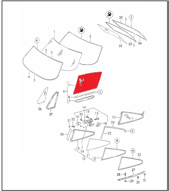 (New) 911/912 Coupe Driver's Side Clear Door Window Glass 4.2-4.8Mm - 1968-77 1