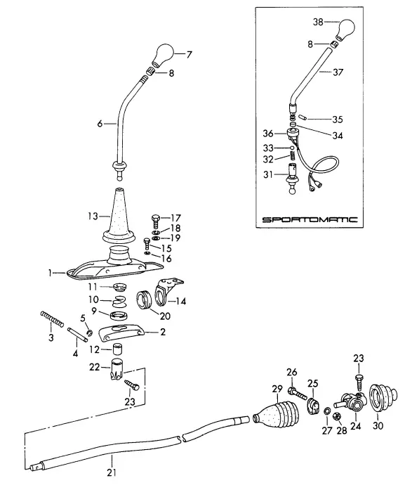 (New) 911/912 Inner Shift Coupler Boot - 1965-73 2