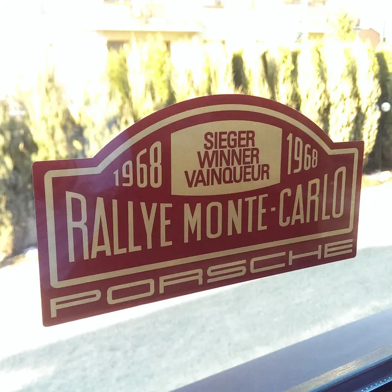 (New) 911/912 Rallye Monte-Carlo Porsche Winner Window Decal - 1968 1