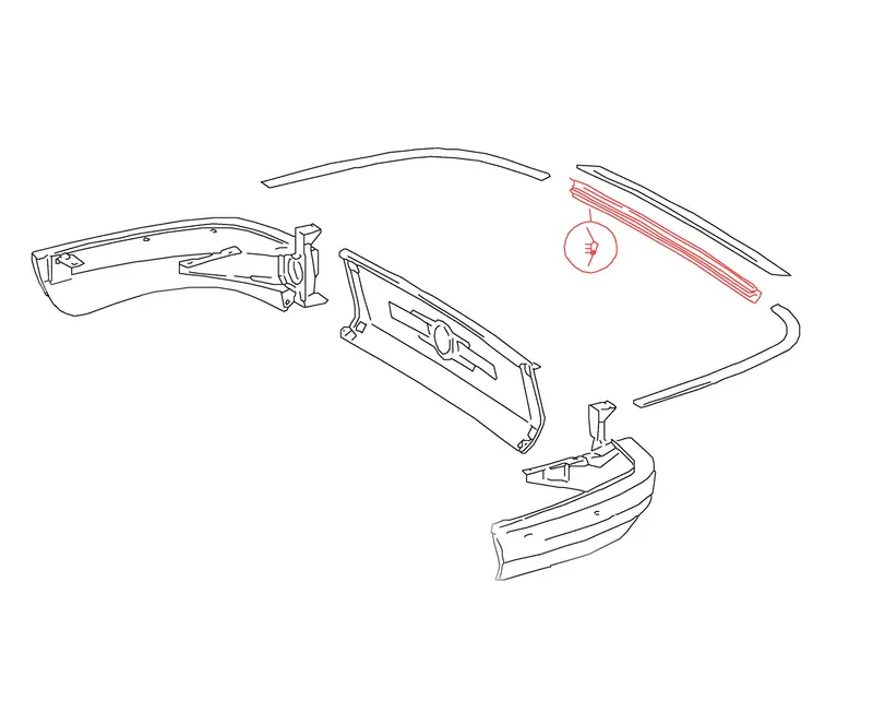 (New) 911/912 Rear Bumper Center Panel Seal - 1965-73 2