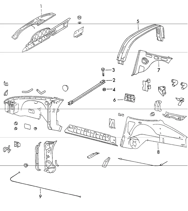 (New) 911/912 Targa Bar Filler Plate Left - 1965-89 1