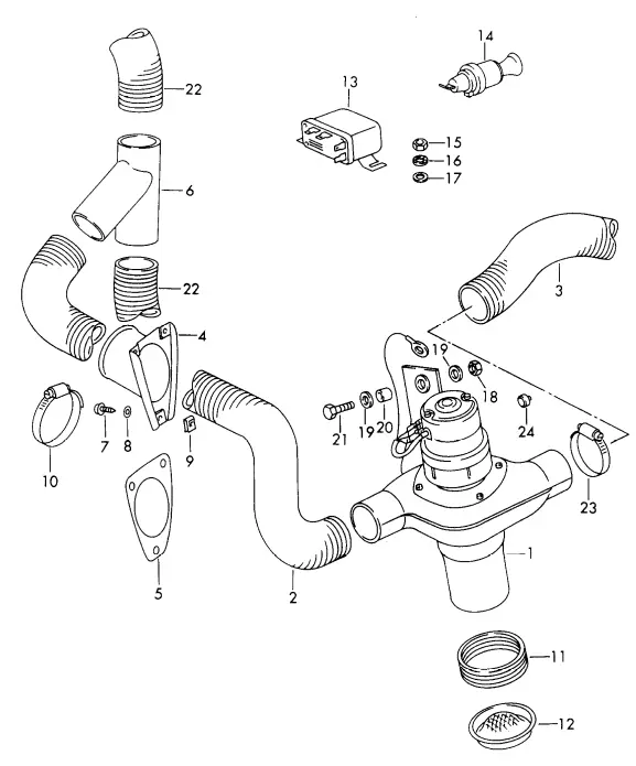 (New) 911/912 Webasto Gas Heater Mounting Sleeve 1965-73 2