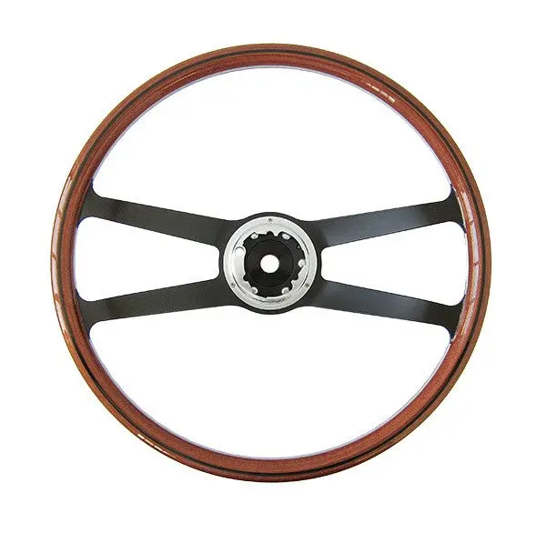 (New) 911/912 Wood And Aluminum 420Mm Vdm Steering Wheel - 1964-65 1