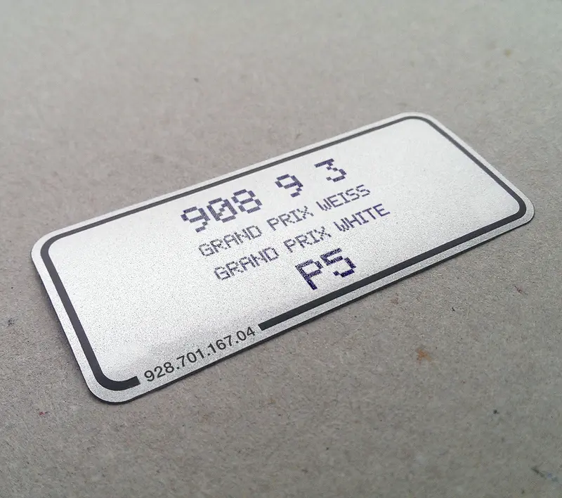 (New) 911/912E/930/964/968 Grand Prix White Paint Code Decal - 1973-96 1