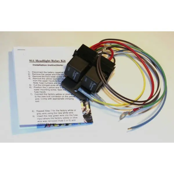 (New) 911/912E/930 Headlight Relay Kit - 1974-89 1