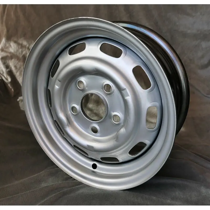 (New) 911/914-6/924T/944 7Jx15 Steel Wheel Silver Painted - 1965-89 1