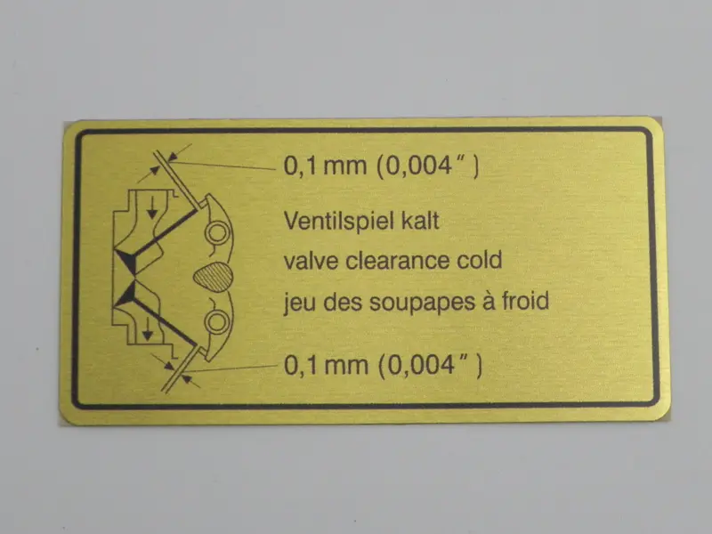 (New) 911/914/930 Valve Clearance Decal - 1965-94 1