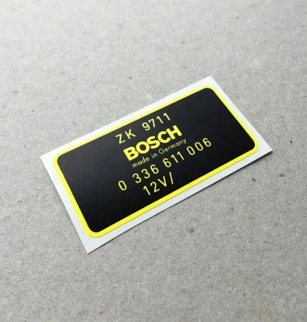 (New) 911/914 Black Bosch Rpm Transducer Decal - 1969-71 1