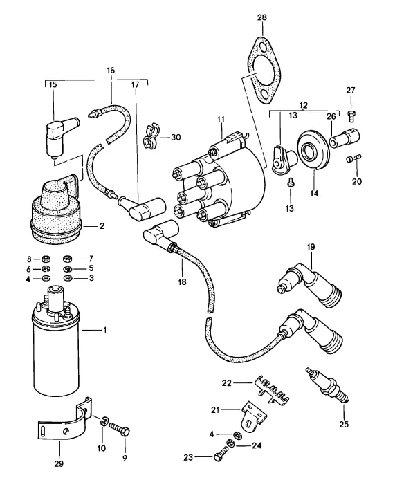 (New) 911/924/944/968/928 Ignition Coil 1983-94 1