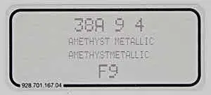 (New) 911/928/944/964/968 Amethyst Metallic Paint Code Decal - 1991-93 1