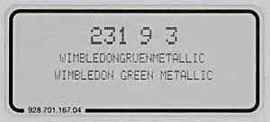 (New) 911/928/964/968/996/Boxster Wimbledon Green Metallic Paint Code Decal - 1991-2008 1