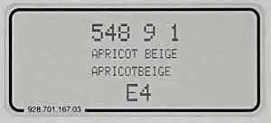 (New) 911/928/964 Apricot Beige Paint Code Decal - 1989-90 1