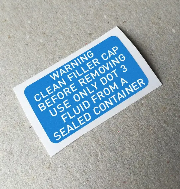 (New) 911/928 Brake Fluid Decal - 1974-94 1