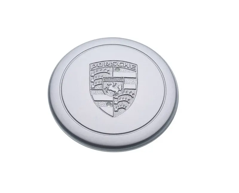 (New) 911/930/944 Silver Center Cap With Ring Clip - Fuchs Wheel - 1974-89 1