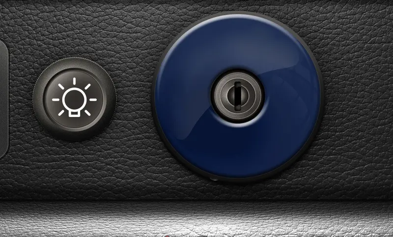 (New) 911/930 Ignition Switch Trim Cover [Blue] - 1974-98 1