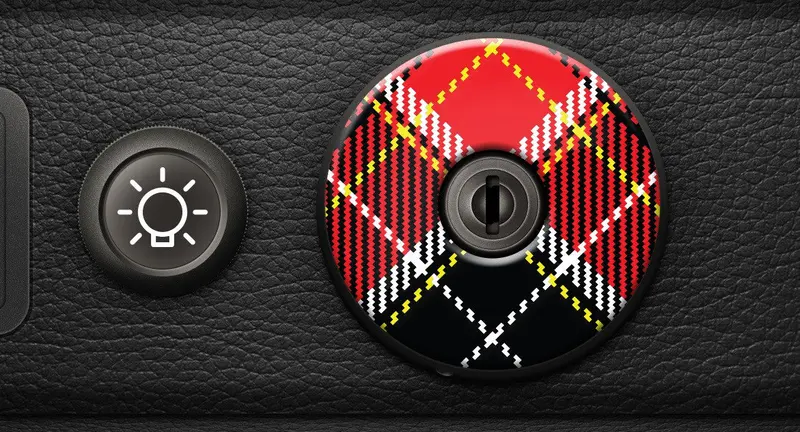 (New) 911/930 Ignition Switch Trim Cover [Checkered] - 1974-98 1