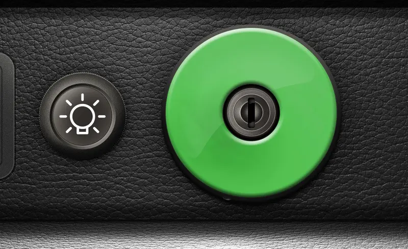 (New) 911/930 Ignition Switch Trim Cover [Green] - 1974-98 1