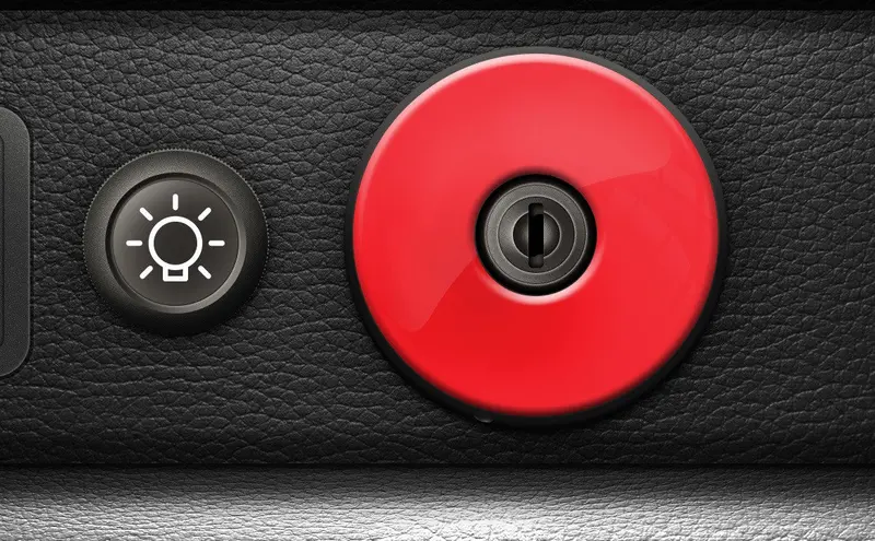 (New) 911/930 Ignition Switch Trim Cover [Red] - 1974-98 1