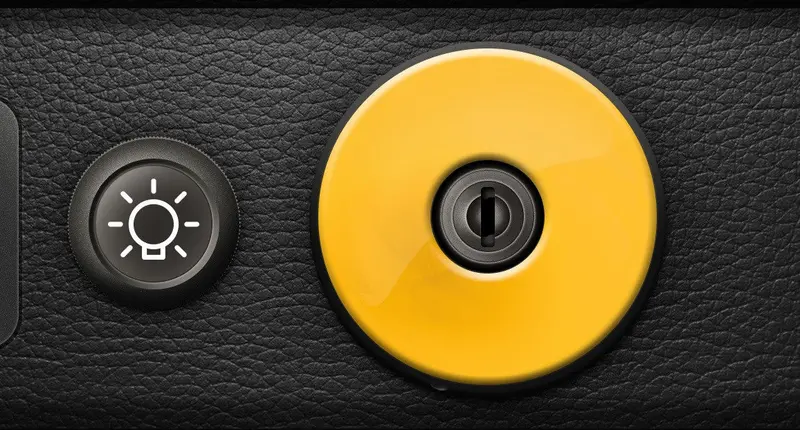 (New) 911/930 Ignition Switch Trim Cover [Yellow] - 1974-98 1
