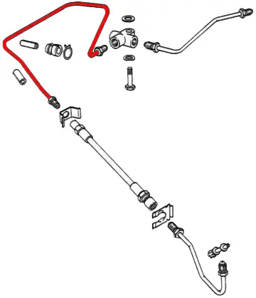 (New) 911/930 Rear Left Brake Line - 1970-86 2