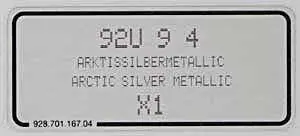 (New) 911/993/996 Arctic Metallic Silver Paint Code Decal - 1995-2012 1