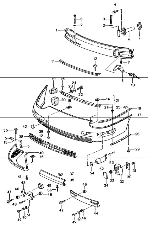 (New) 911/993 Front Bumper Corner Right 1995-98 1