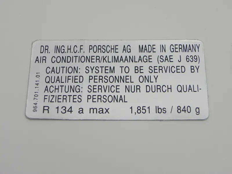 (New) 911 A/C Decal 1989-98 1