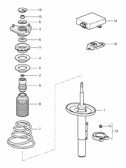 (New) 911/Boxster/Cayman Front Suspension Strut Mount 1997-12 2
