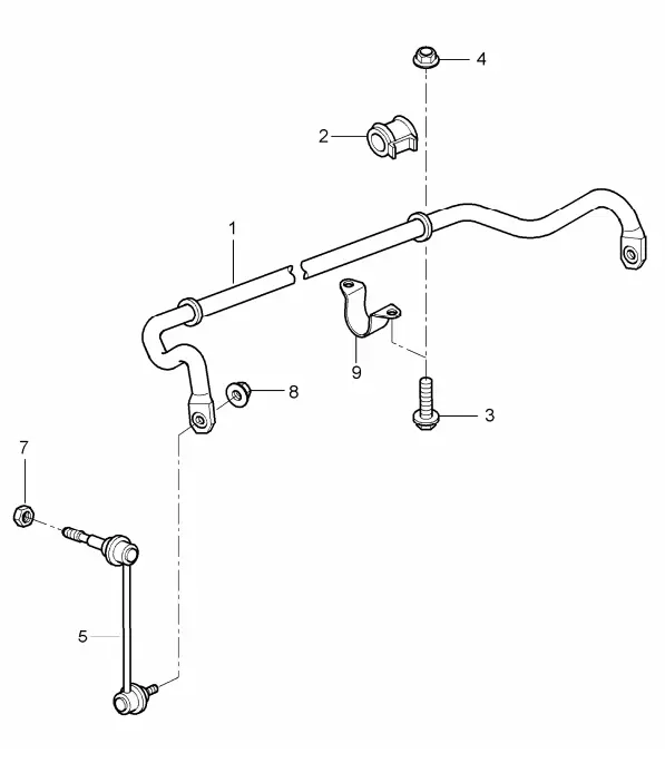 (New) 911/Boxster/Cayman Sway Bar Link Left 2005-15 2