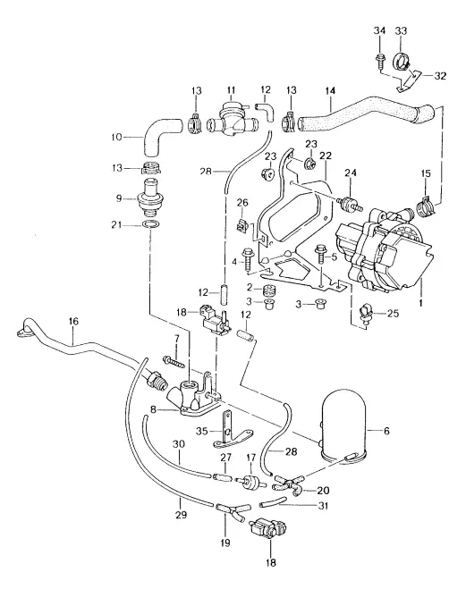 (New) 911/Boxster Secondary Air Injection Shut-Off Valve 1997-11 2