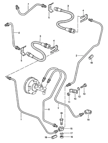 (New) 911 Brake Master Cylinder Line - 1978-89 2