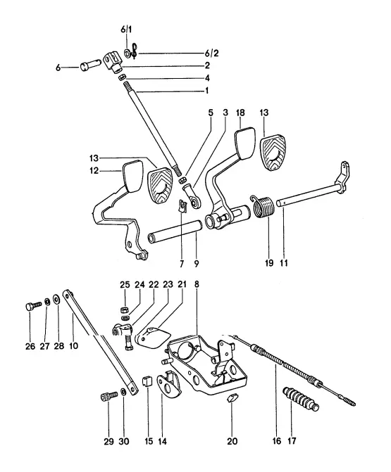 (New) 911 Brake Pedal Post Lock - 1975-89 2