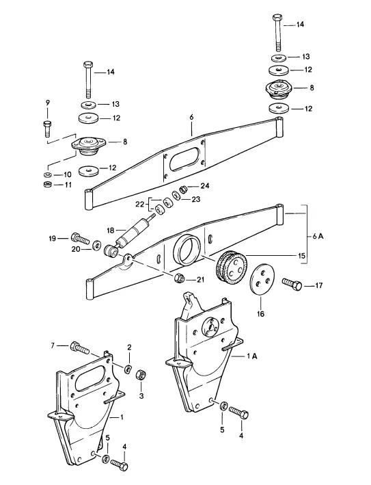 (New) 911 Cabriolet Engine Mount End Plate 1982-89 1