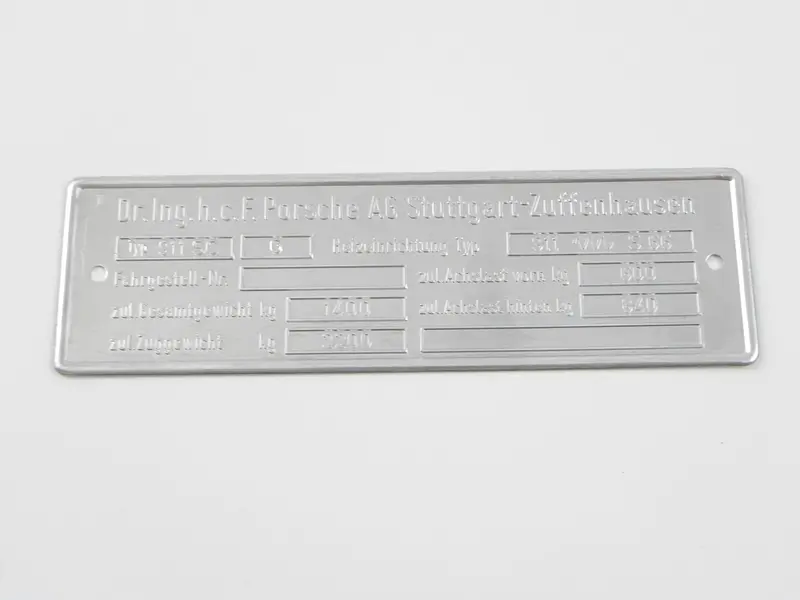 (New) 911, Carrera, S,  Rsr 2.7 Chassis Id Plate - 1974-77 1