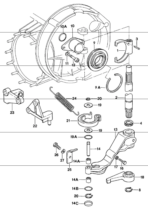(New) 911 Clutch Bearing Bracket 1978-86 2