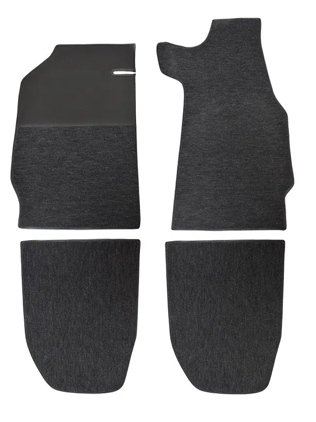 (New) 911 Coupe Black German Velour Carpet Floor Mat Set - 1969-73 1