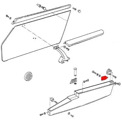 (New) 911 Door Pocket Lid Support - 1978-89 1