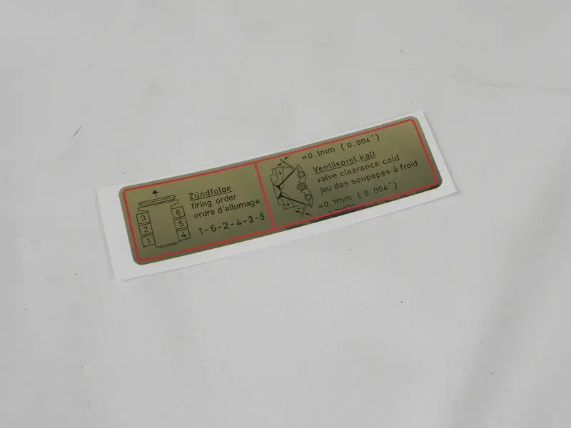 (New) 911 Engine Compartment Decal With Red Border - 1964-66 1