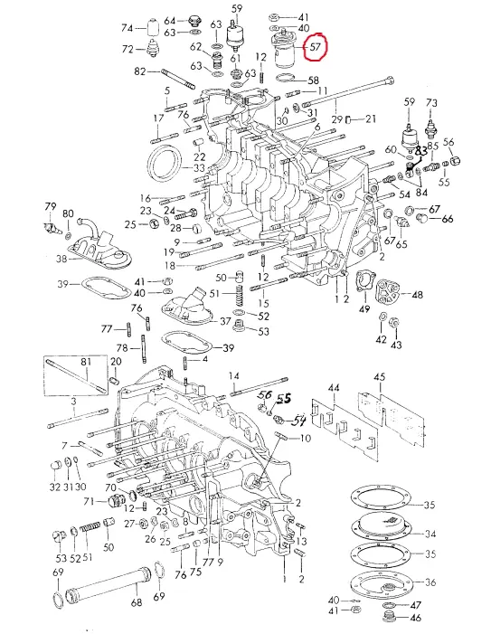 (New) 911 Engine Oil Thermostat On Engine Case - 1972-89 2