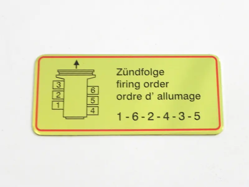 (New) 911 Firing Order Decal With Red Border - 1965-69 1