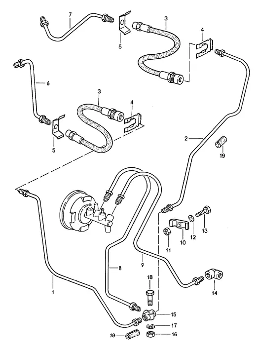 (New) 911 Front Brake Line 1975-89 2