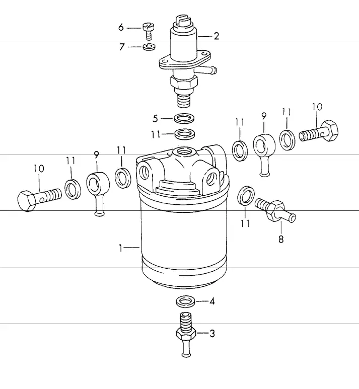 (New) 911 Fuel Filter Solenoid Valve 1969-73 1
