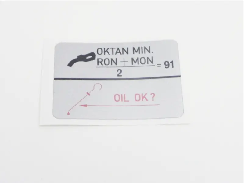 (New) 911 Fuel Type 91 Ron Decal - 1987-89 1