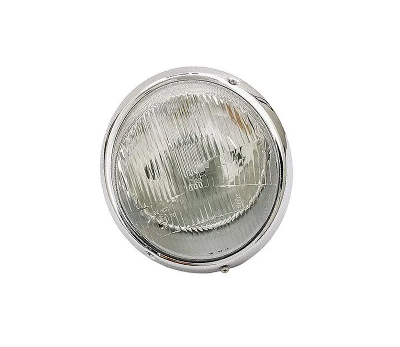 (New) 911 H4 Headlight Assembly With Chrome Trim - 1968-89 1